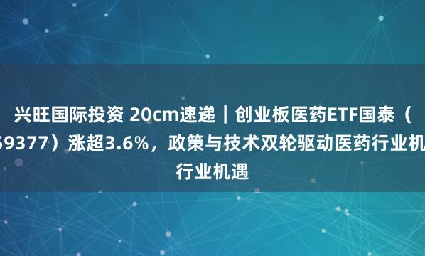 兴旺国际投资 20cm速递｜创业板医药ETF国泰（159377）涨超3.6%，政策与技术双轮驱动医药行业机遇