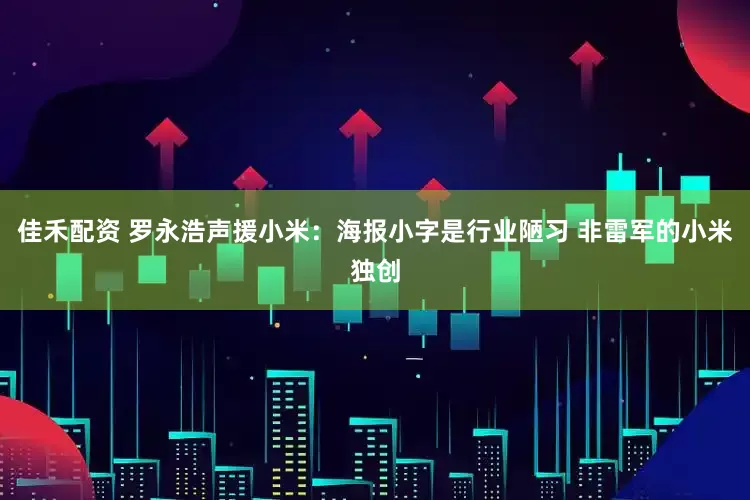 佳禾配资 罗永浩声援小米：海报小字是行业陋习 非雷军的小米独创